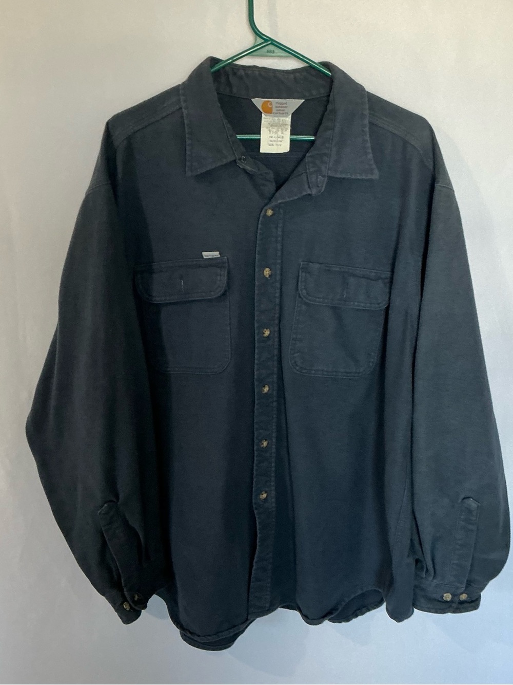 Vintage Carhartt Navy Chamois Work Overshirt Men’s 2XL USA